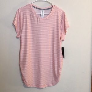 New Balance NWT shortsleeved XL pink striped top